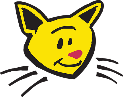 Winking Yellow Cat Cartoon PNG image