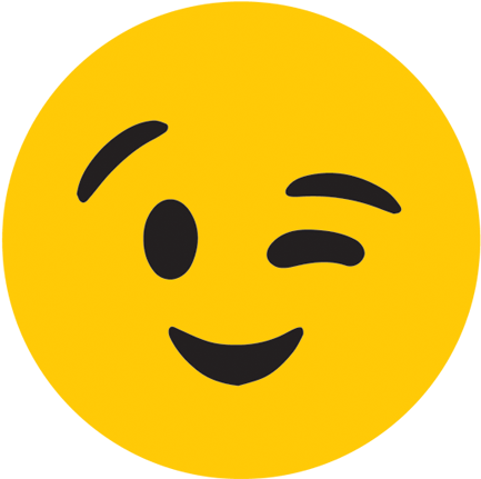 Winking Yellow Face Emoji PNG image