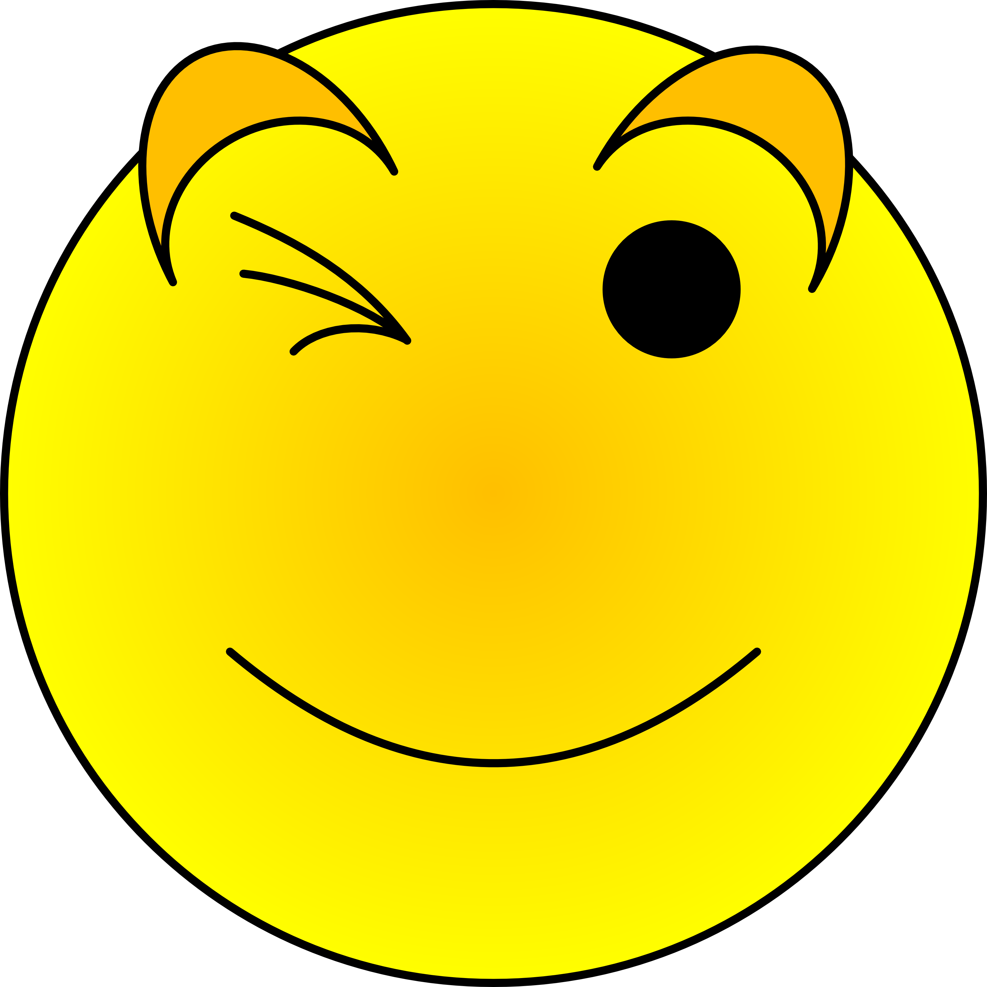 Winking Yellow Smiley Face PNG image