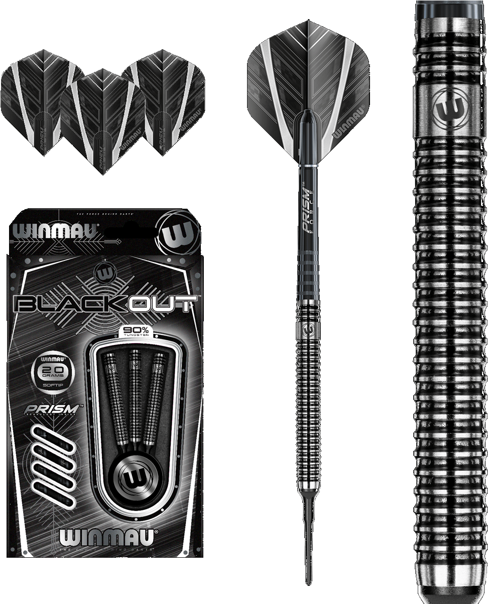 Winmau Blackout Dartand Packaging PNG image