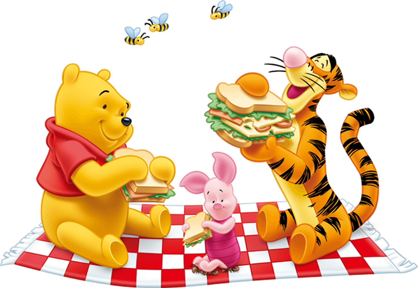 Winnie Pooh Friends Picnic PNG image