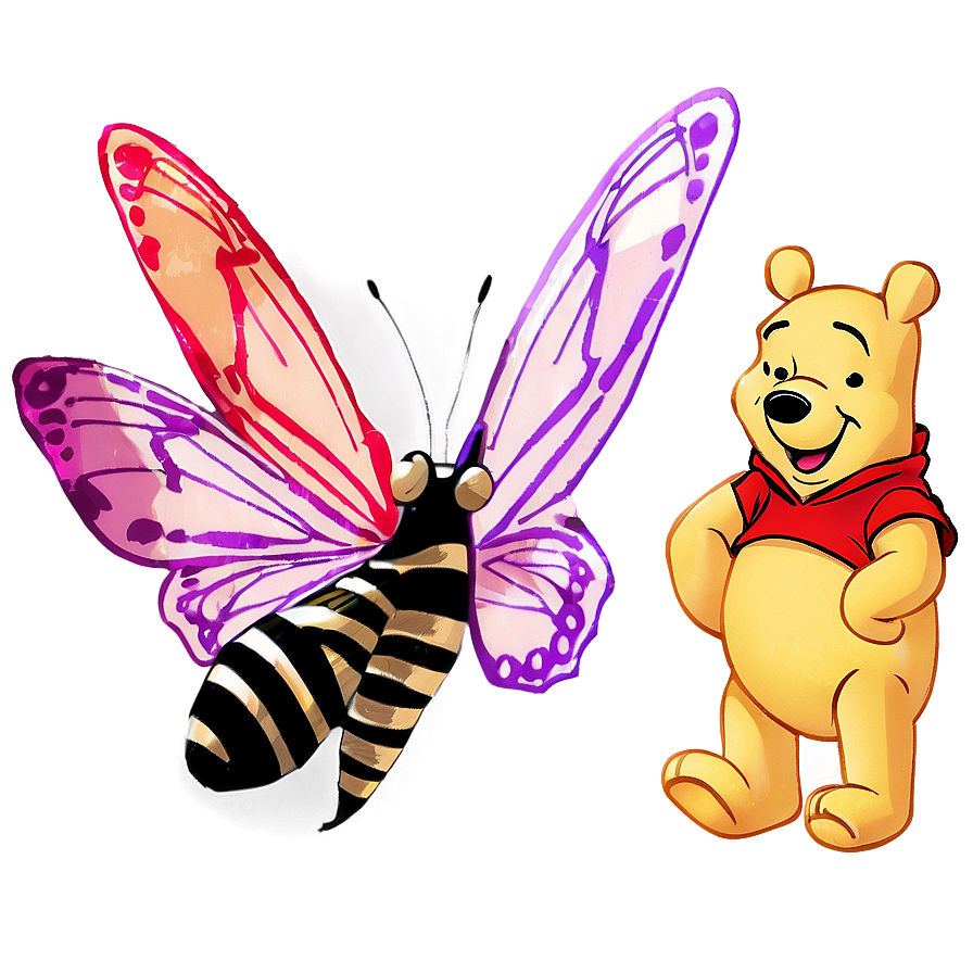 Winnie The Pooh And Butterfly Png 29 PNG image