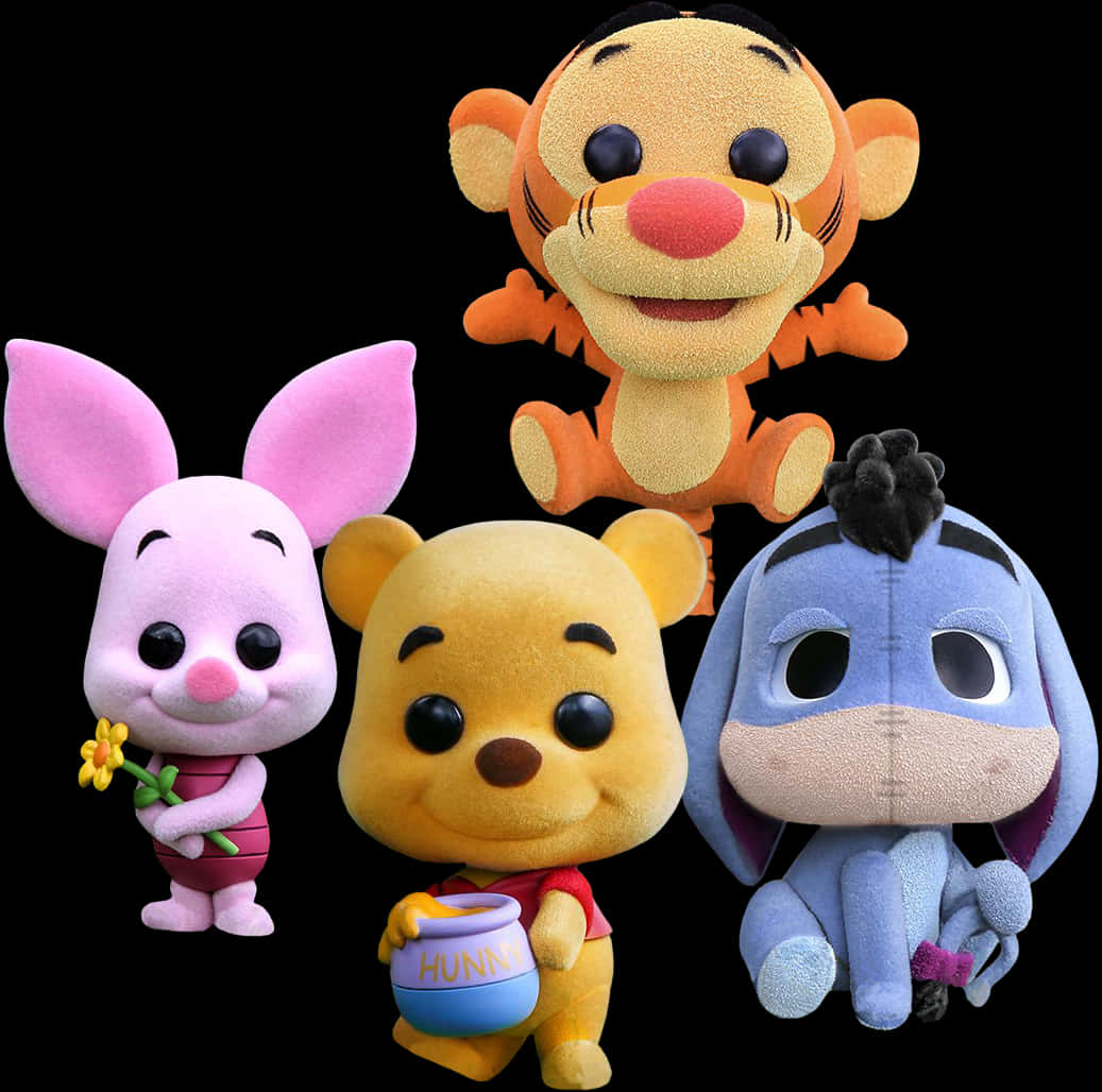 Winnie The Pooh And Friends Plush Toys PNG image