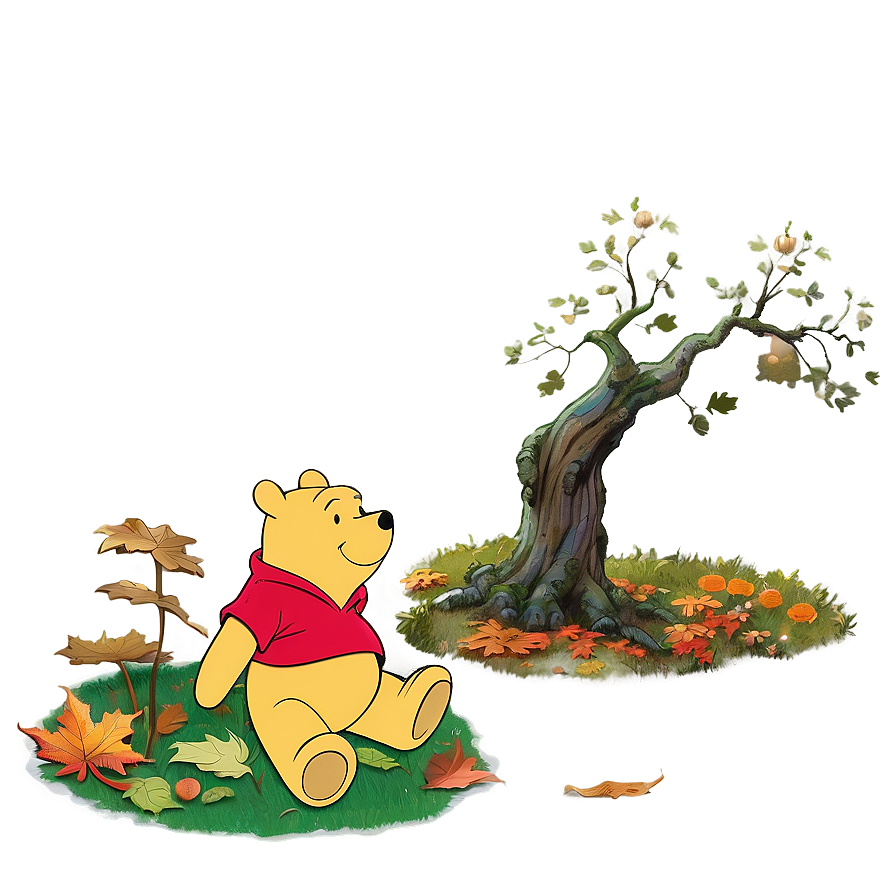 Winnie The Pooh Fall Scene Png 06212024 PNG image