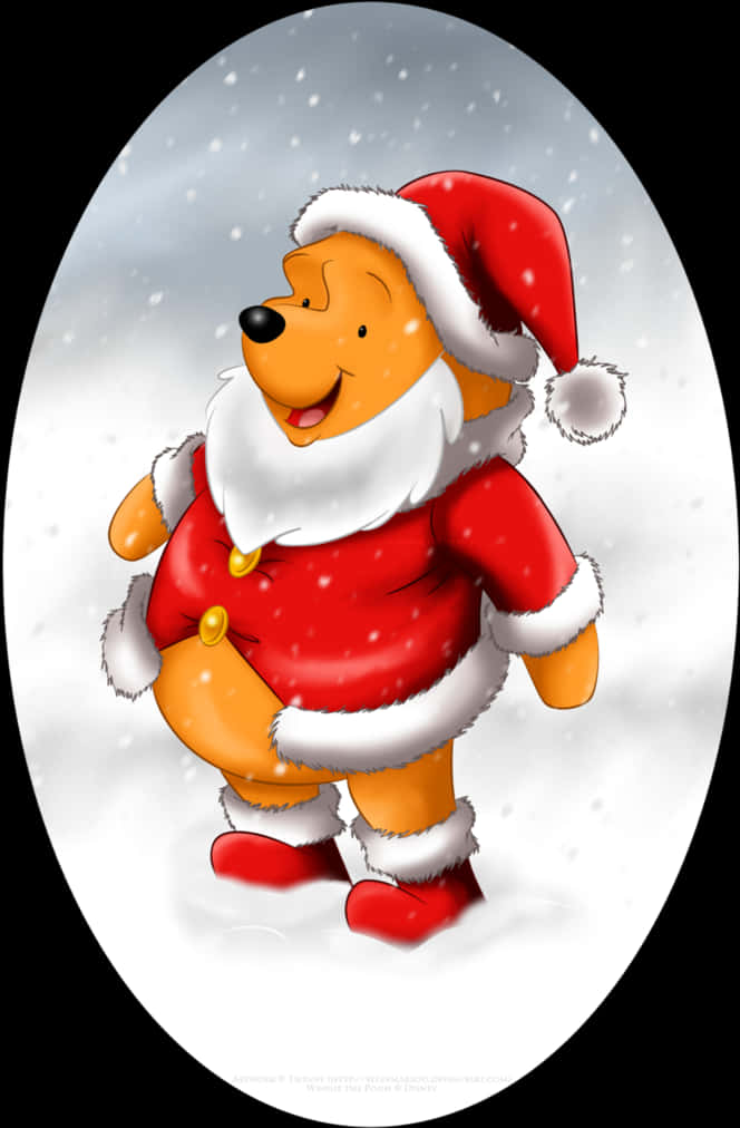 Winnie The Pooh Santa Costume PNG image