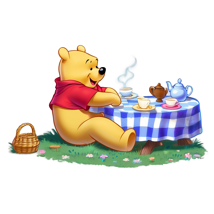 Winnie The Pooh Tea Party Scene Png Uks17 PNG image