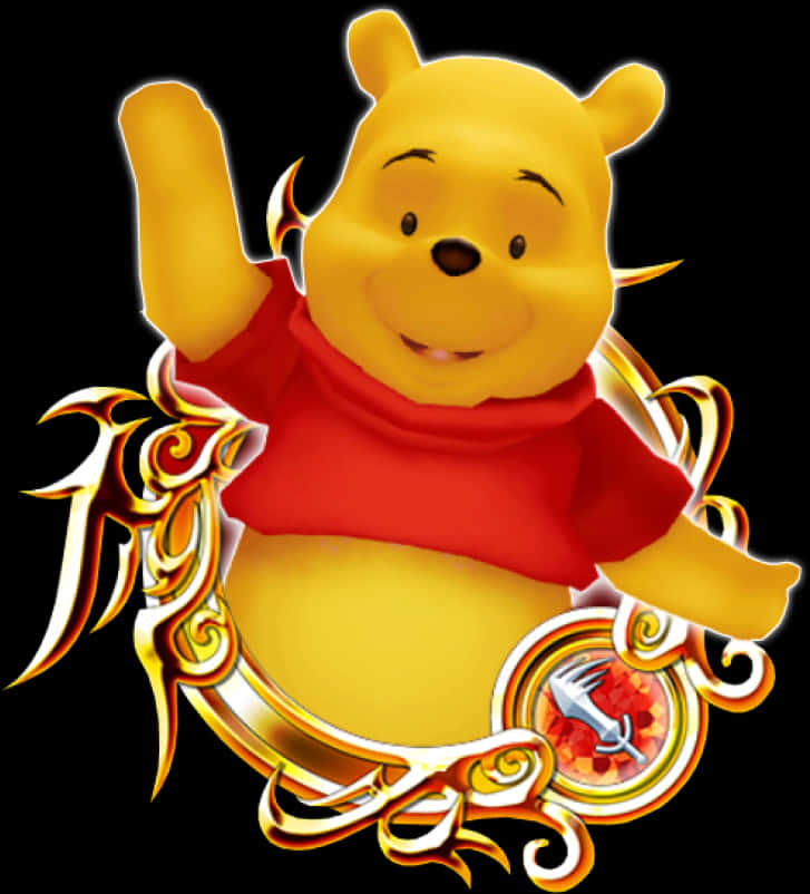 Winnie The Pooh Waving PNG image