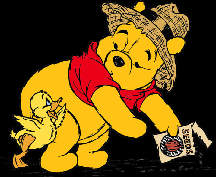 Winnie The Poohand Duckling Friends PNG image