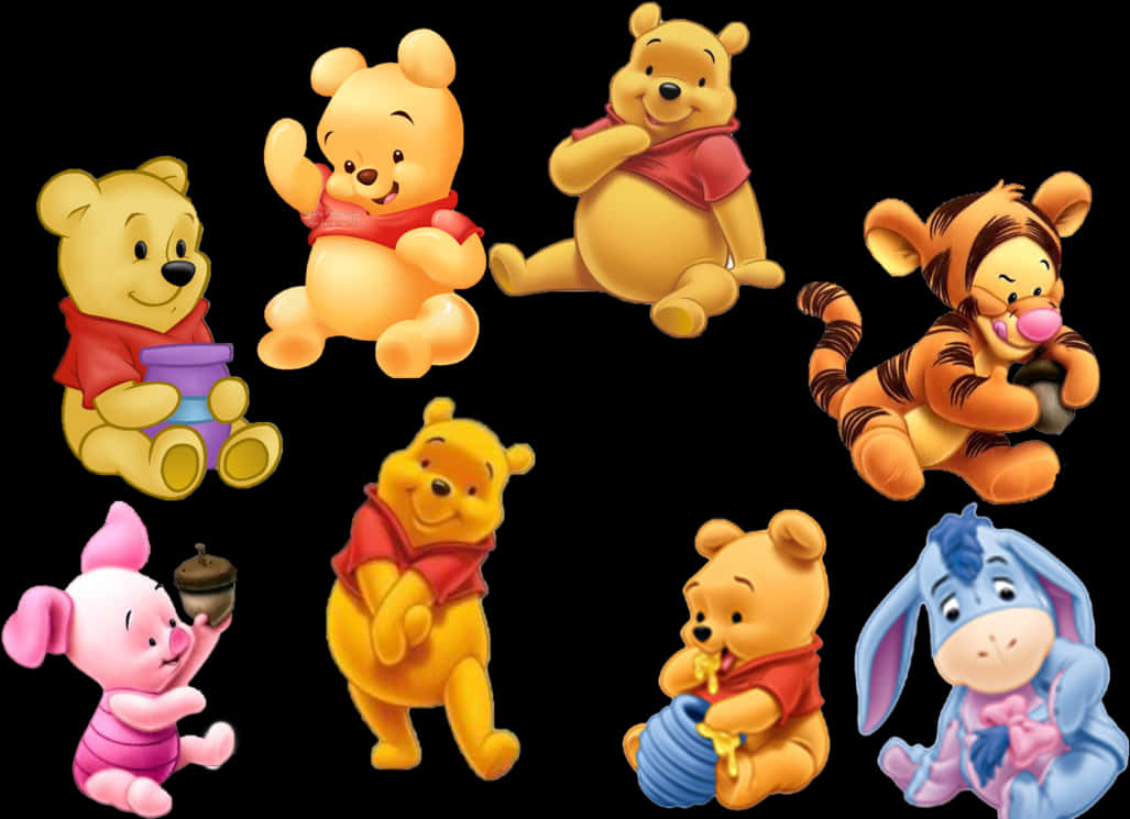 Winnie The Poohand Friends PNG image
