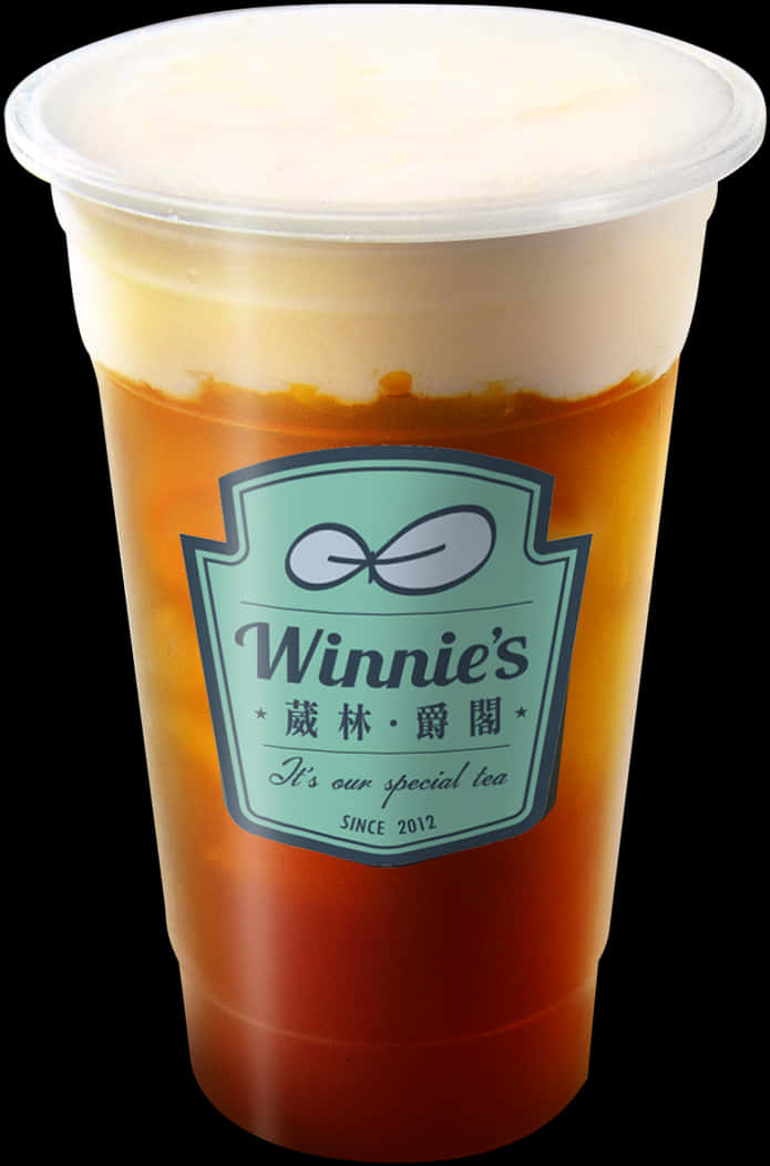 Winnies Special Tea Bubble Tea Cup PNG image