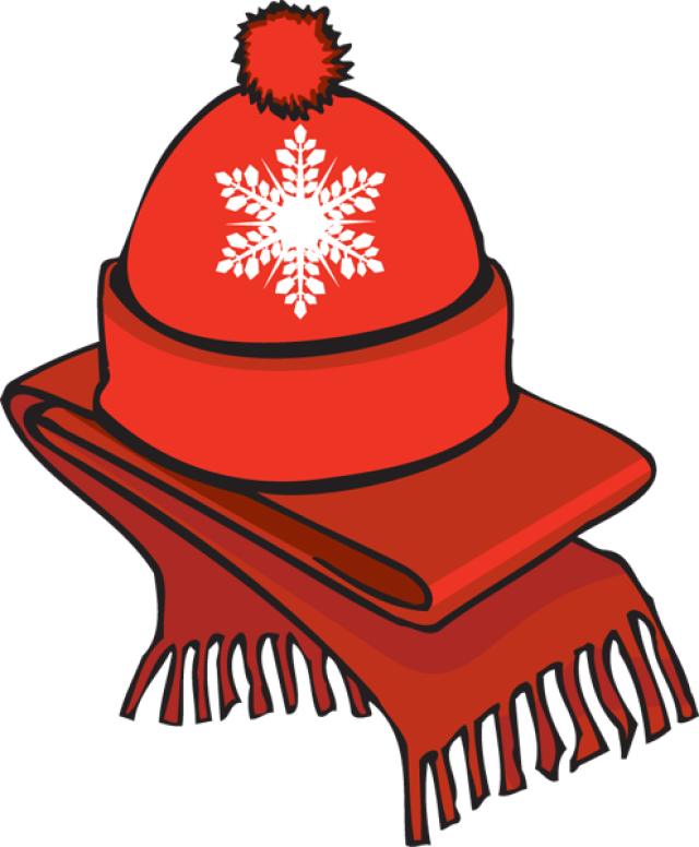 Winter Accessories Red Hat Scarf Clipart PNG image