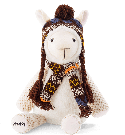 Winter Alpaca Plush Toy PNG image