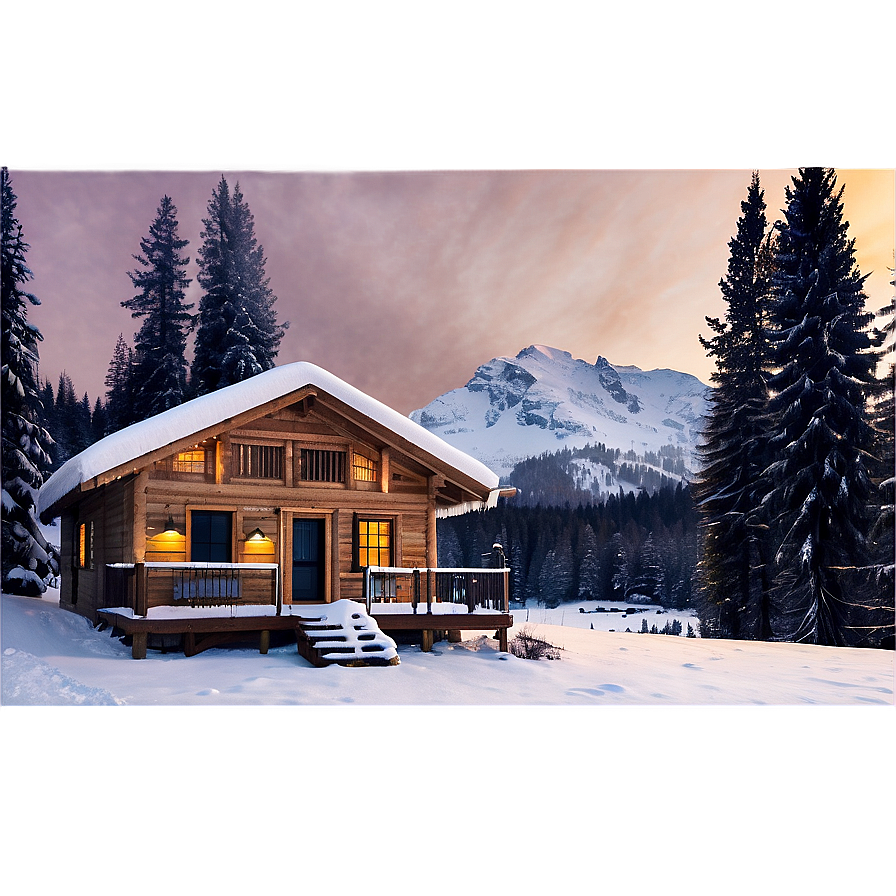 Winter Cabin Airbnb Png Agd PNG image