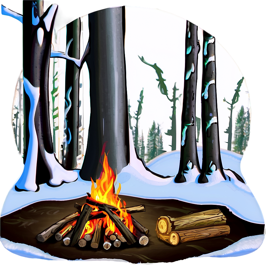 Winter Campfire Scene Png Mdc80 PNG image