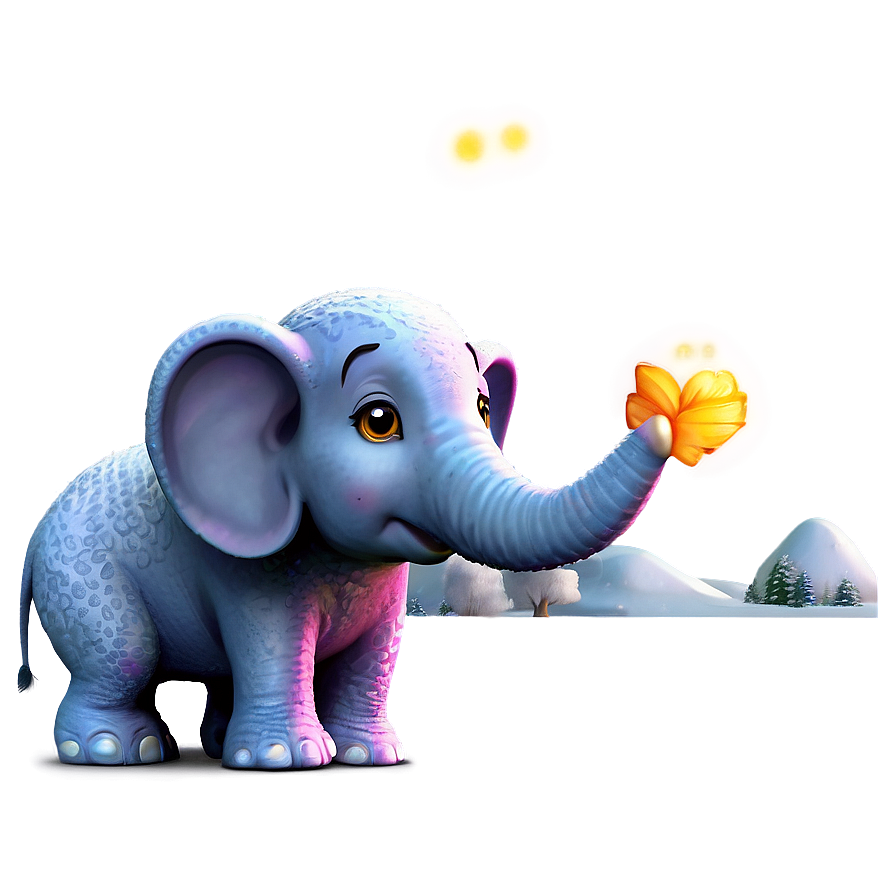 Winter Cartoon Elephant Png 15 PNG image