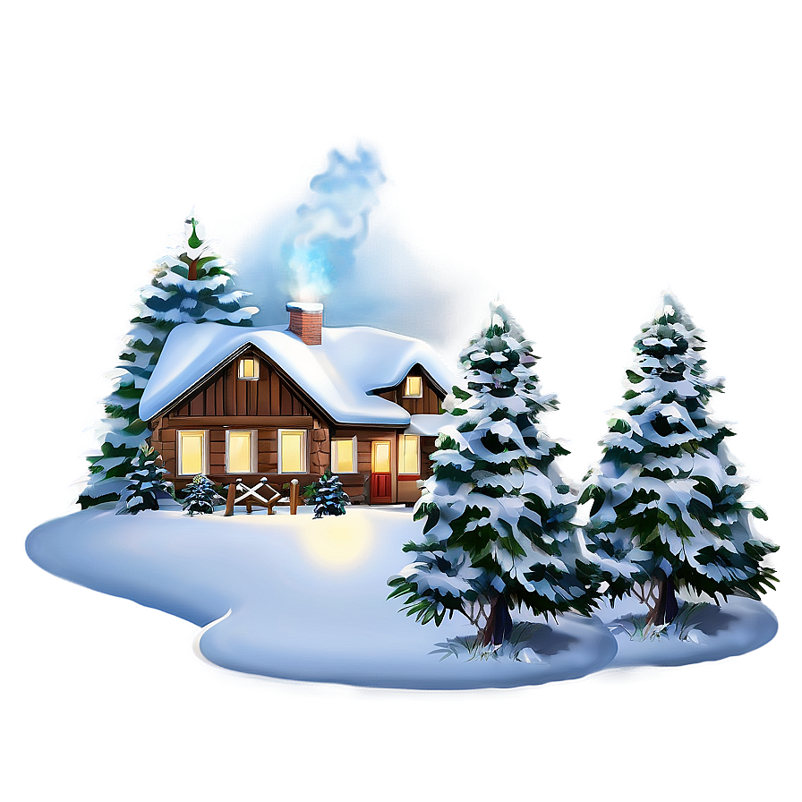 Winter Christmas Eve Snow Scene Png 06252024 PNG image