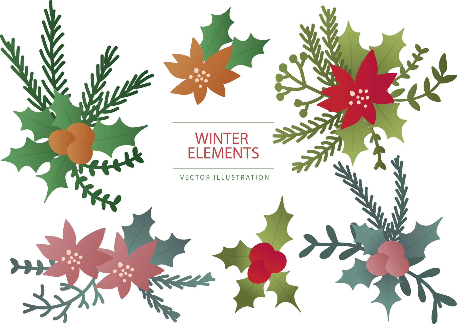 Winter Elements Vector Illustration PNG image