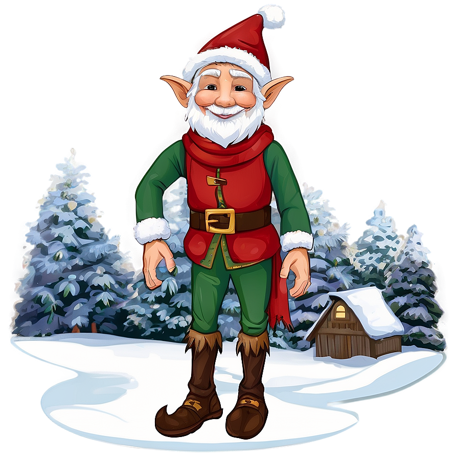 Winter Elf In Snowscape Png 05232024 PNG image