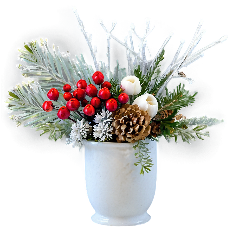 Winter Floral Arrangement Png Vjg PNG image