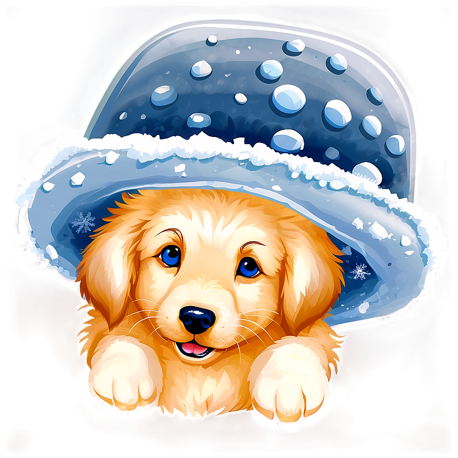 Winter Golden Retriever Puppy Png 06252024 PNG image