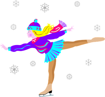 Winter Ice Skating Girl_ Illustration PNG image