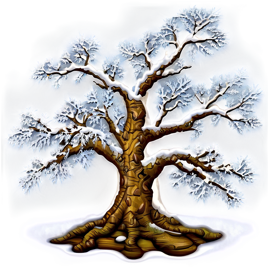 Winter Oak Scene Png 26 PNG image