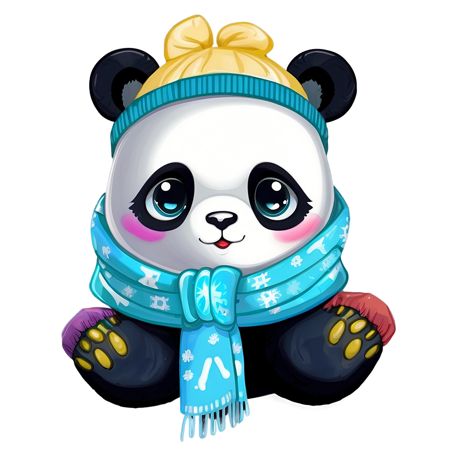 Winter Panda With Scarf Png 85 PNG image