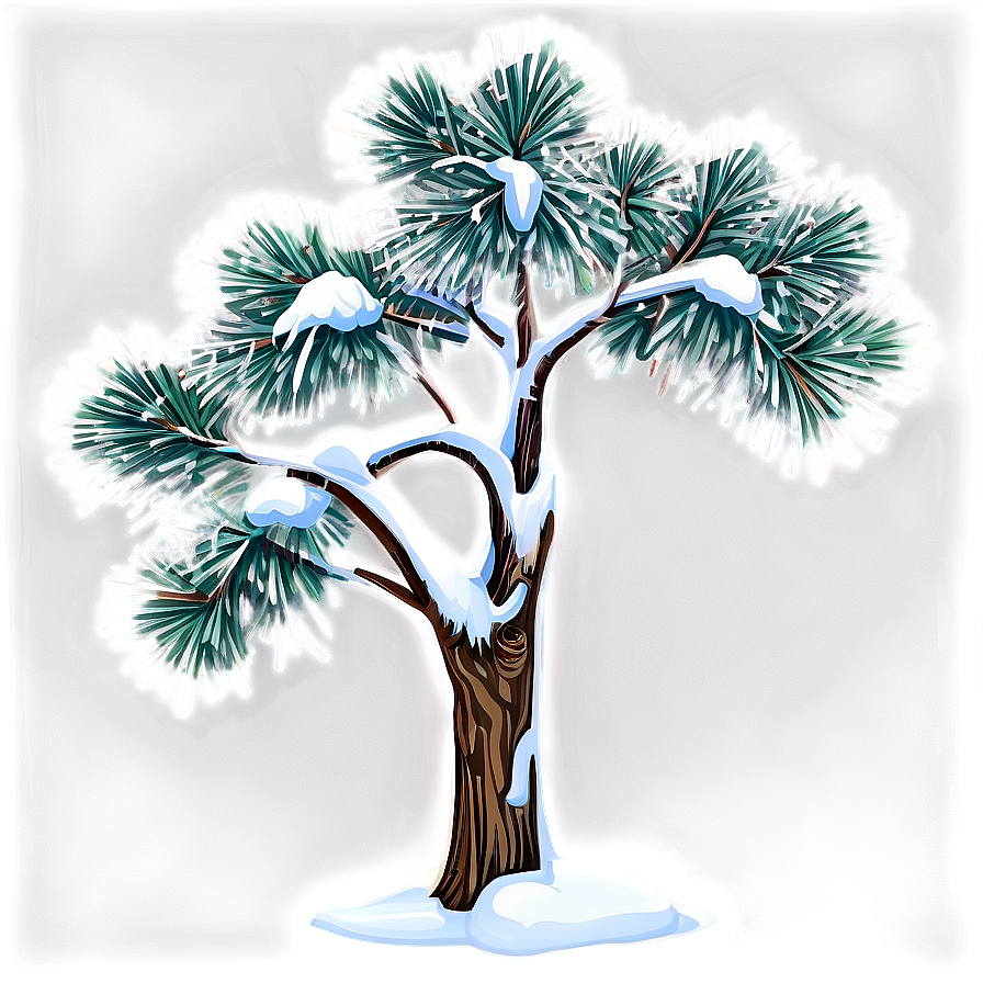 Winter Pine Tree Scene Png 06132024 PNG image