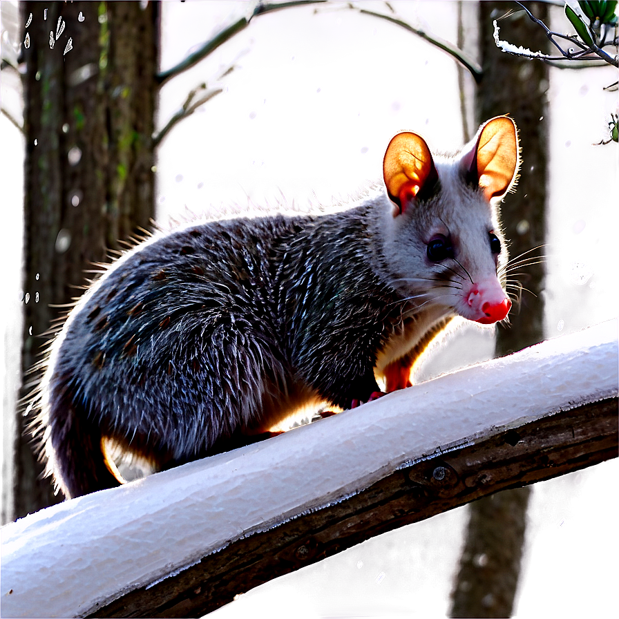 Winter Possum Scene Png 06112024 PNG image