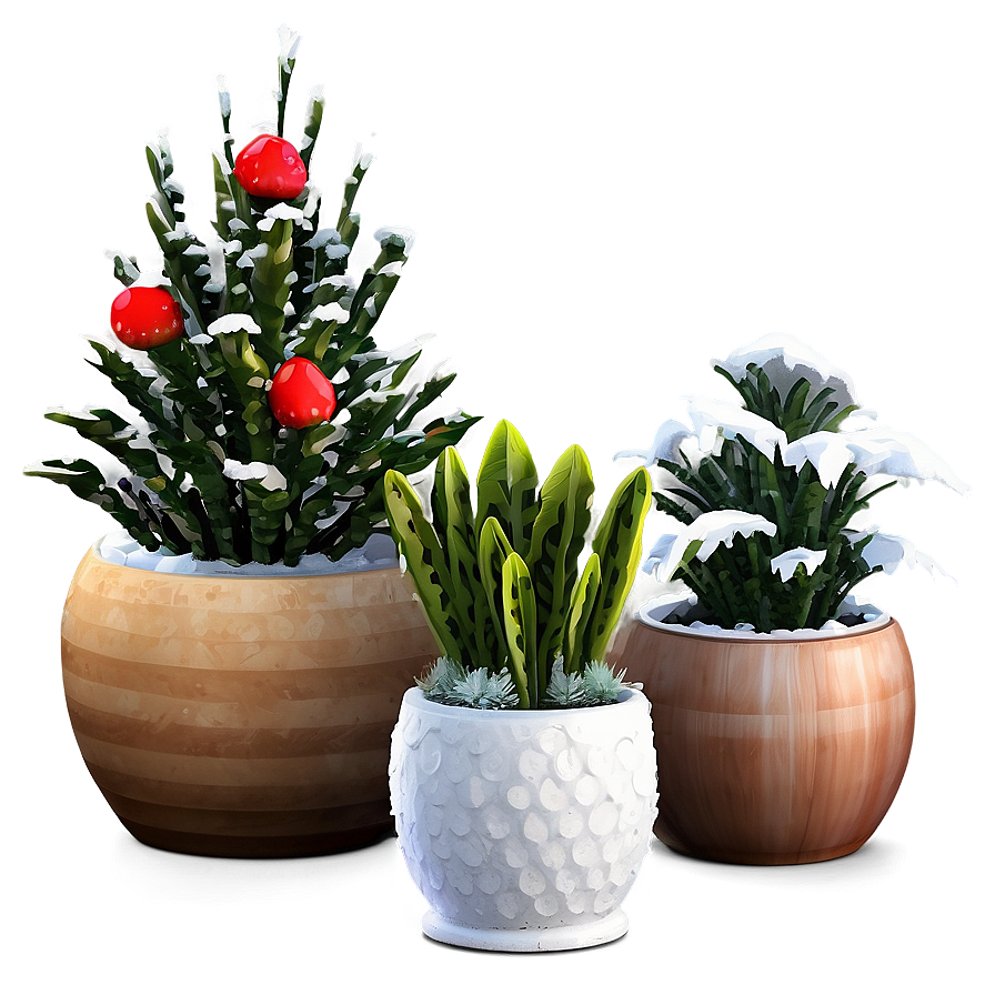 Winter Potted Plants Png 72 PNG image