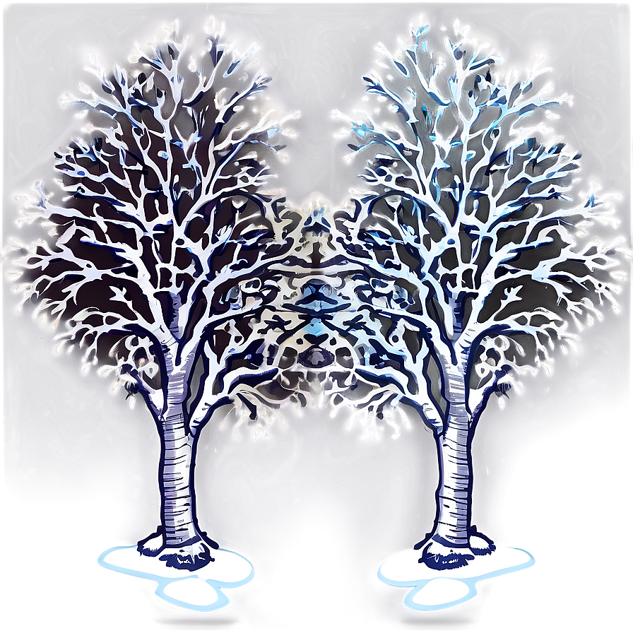 Winter's Snow Trees Png 2 PNG image