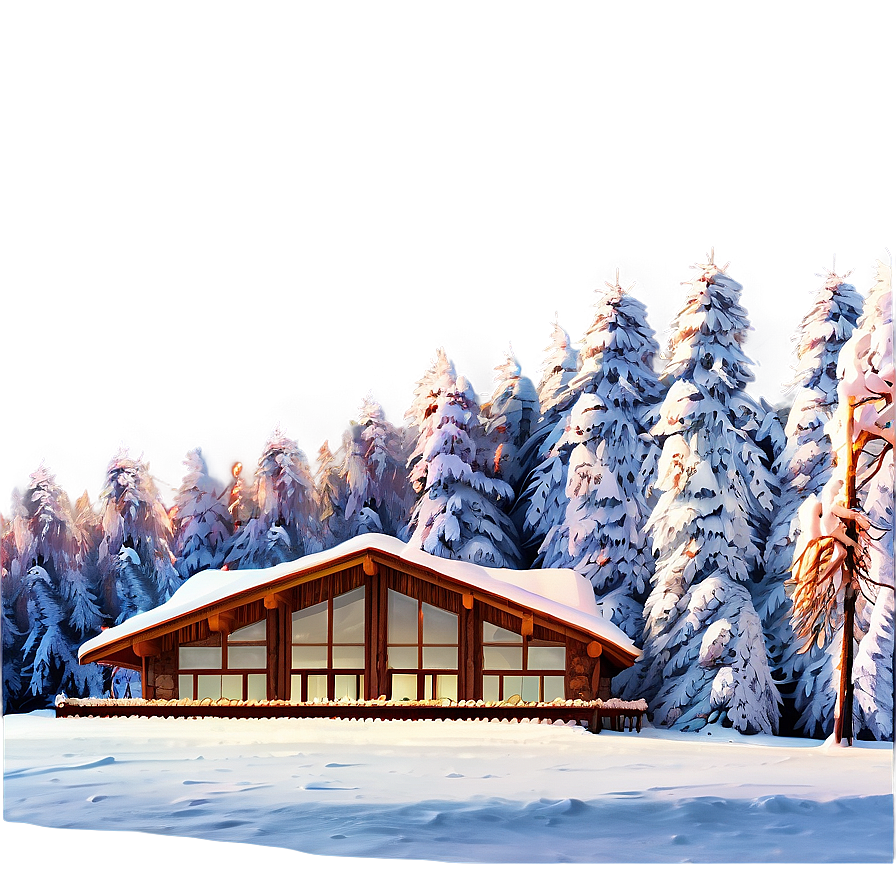 Winter Ski Lodge Scene Png 04292024 PNG image