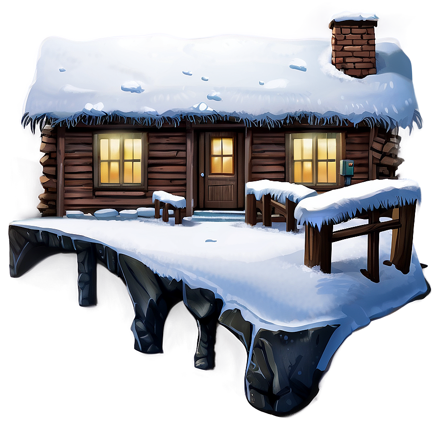 Winter Snow Cottage Png 78 PNG image