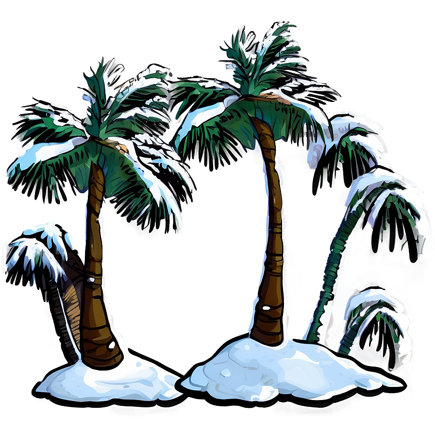 Winter Snow Palms Png 06112024 PNG image