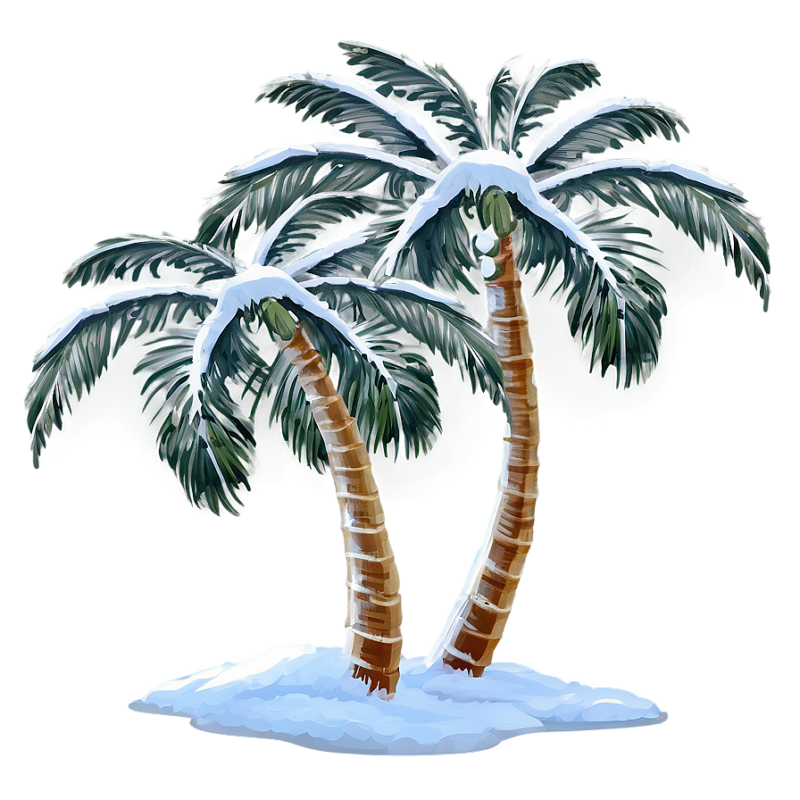 Winter Snow Palms Png 06112024 PNG image