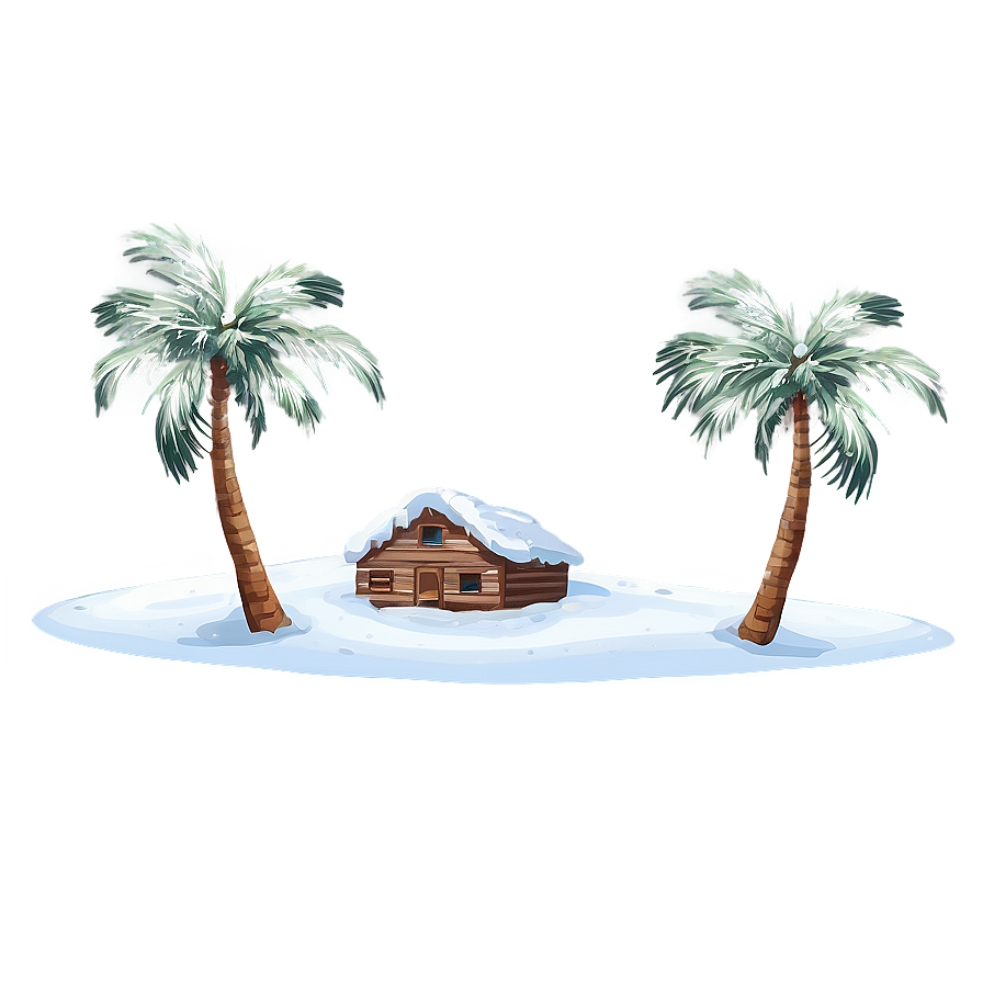 Winter Snow Palms Png 06112024 PNG image