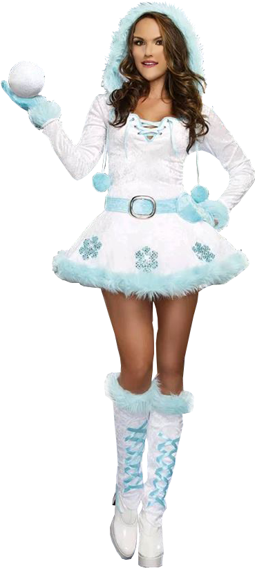 Winter Snow Queen Costume PNG image