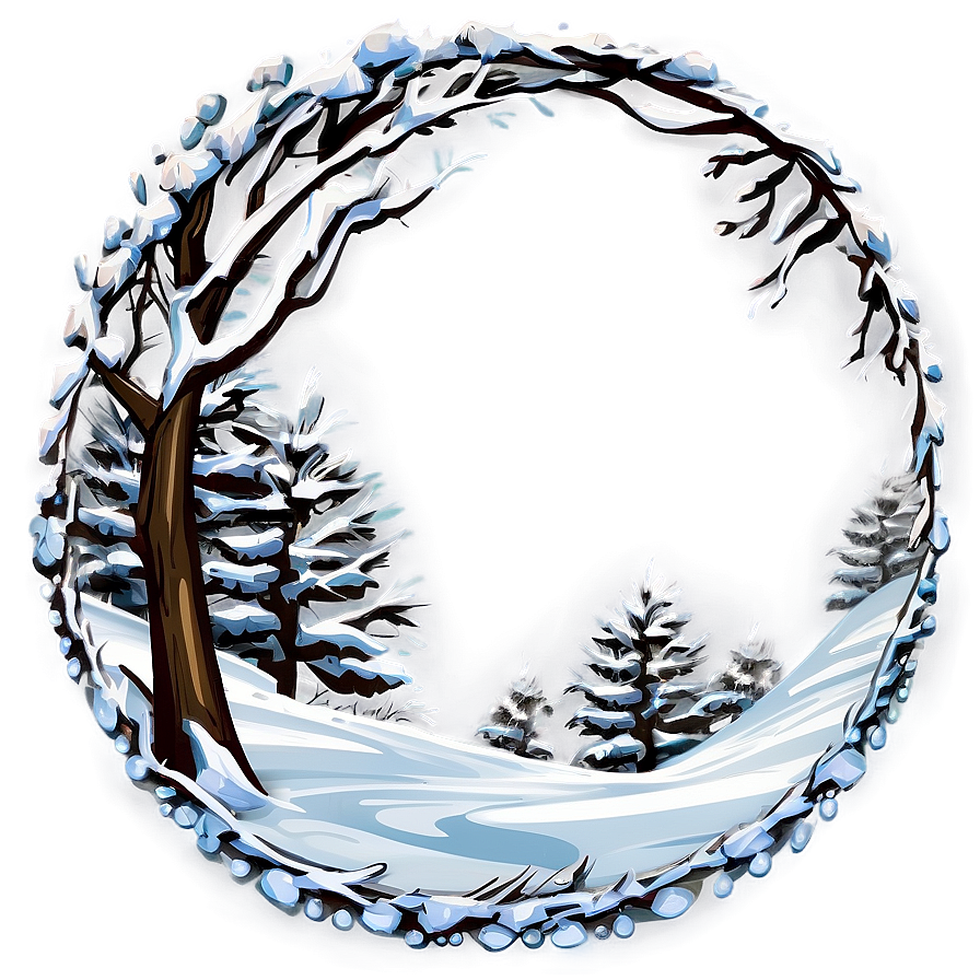 Winter Snow Wreath Png 12 PNG image