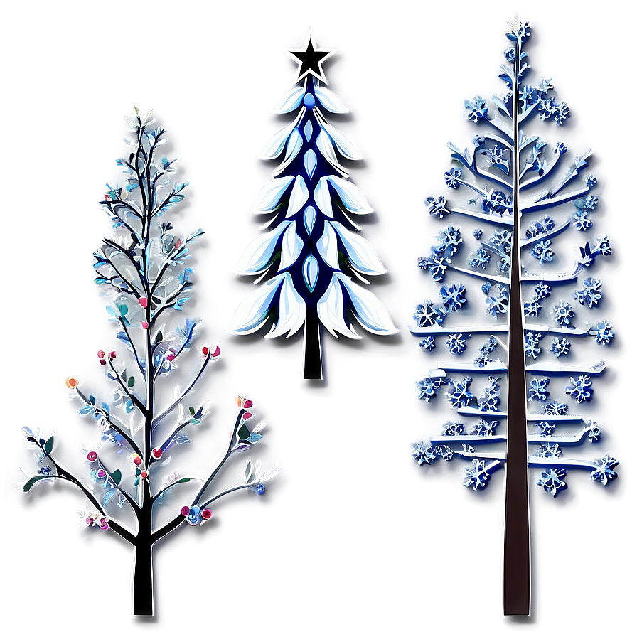 Winter Trees And Holiday Decorations Png 06292024 PNG image