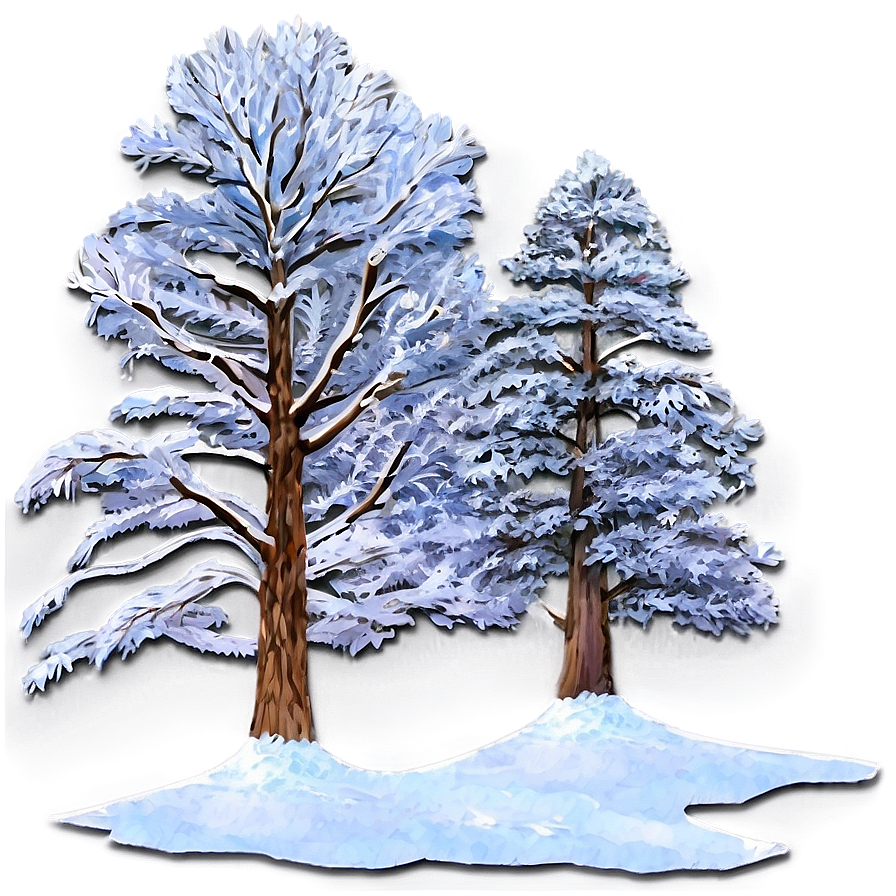 Winter Trees And Mountain Backdrop Png Qvb PNG image