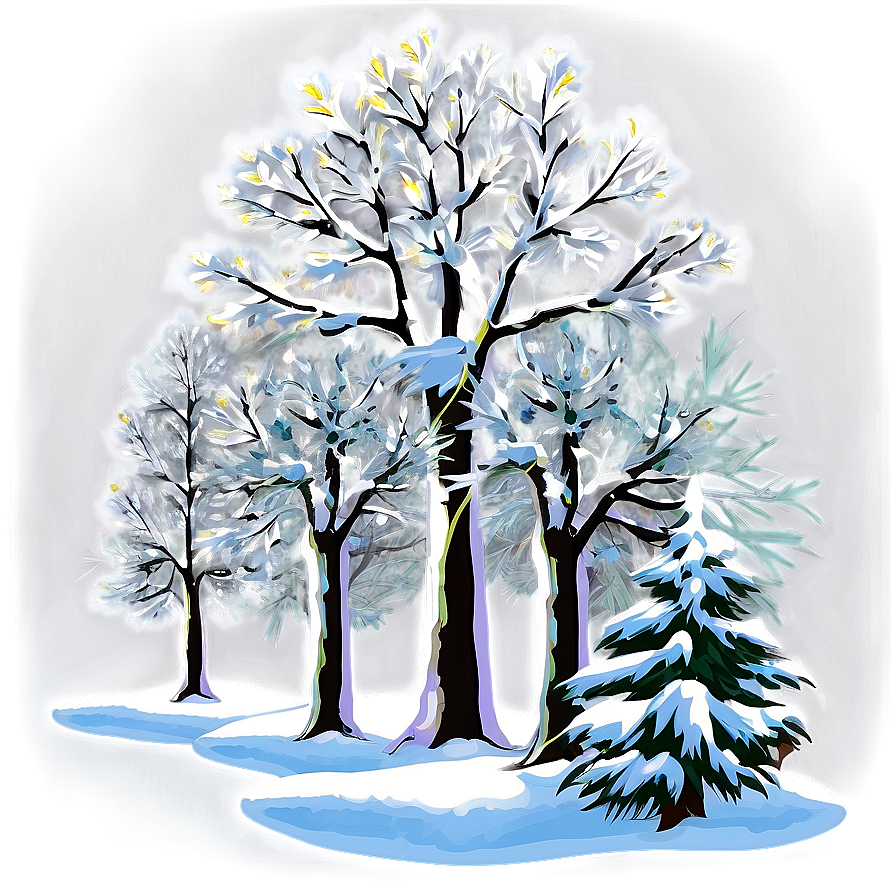 Winter Trees In Snow Png 25 PNG image