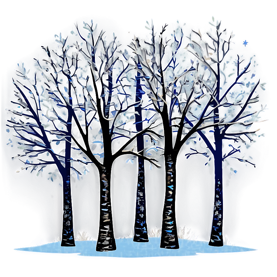 Winter Trees Under Starry Sky Png 06292024 PNG image