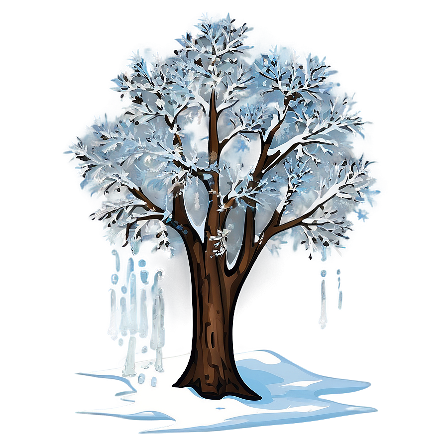 Winter Trees With Ice Crystals Png 06292024 PNG image