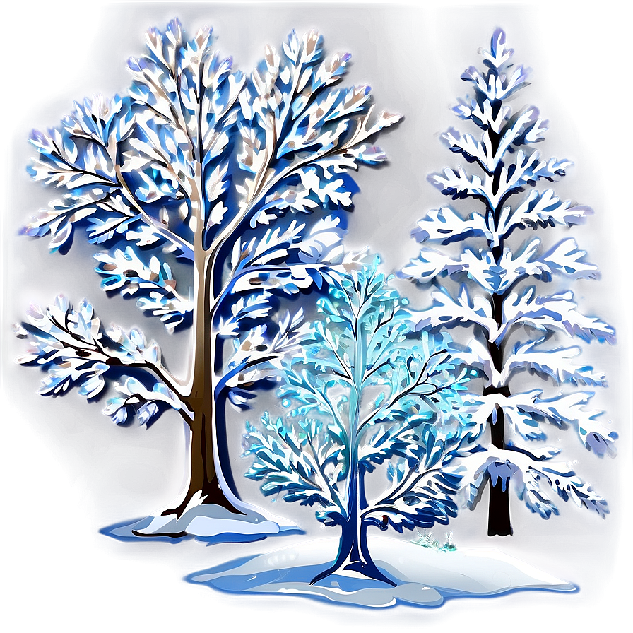 Winter Trees With Ice Crystals Png Xrq PNG image