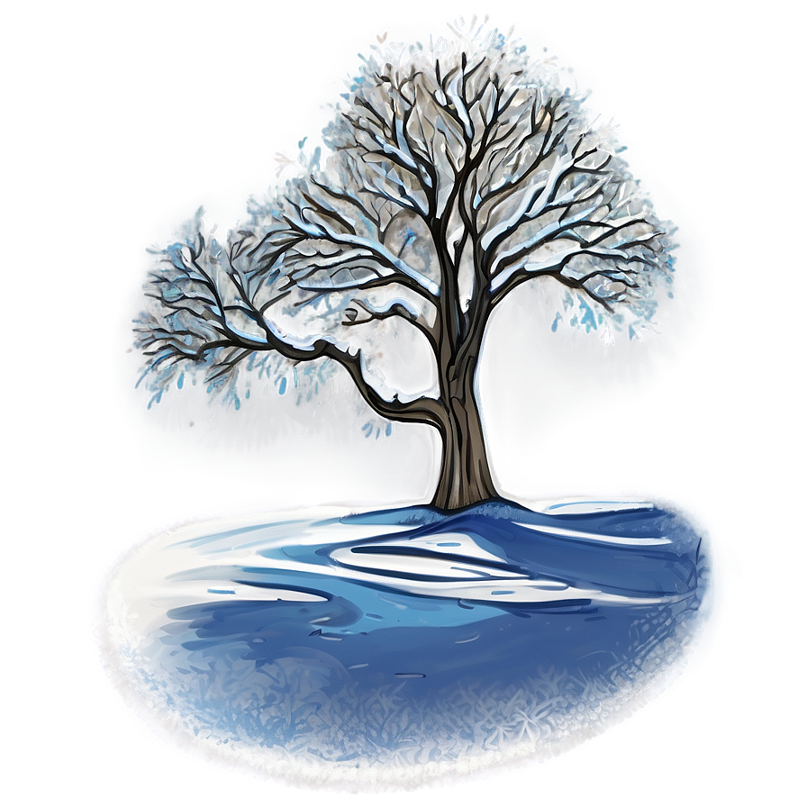 Winter Trees With Snowy Bench Png 06292024 PNG image