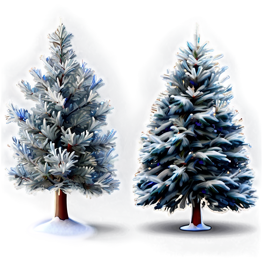 Winter Trees With Sparkling Lights Png Ddb PNG image