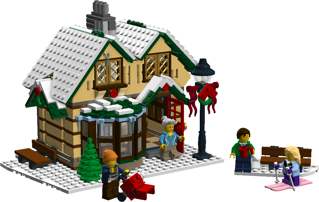 Winter Village Lego Scene PNG image