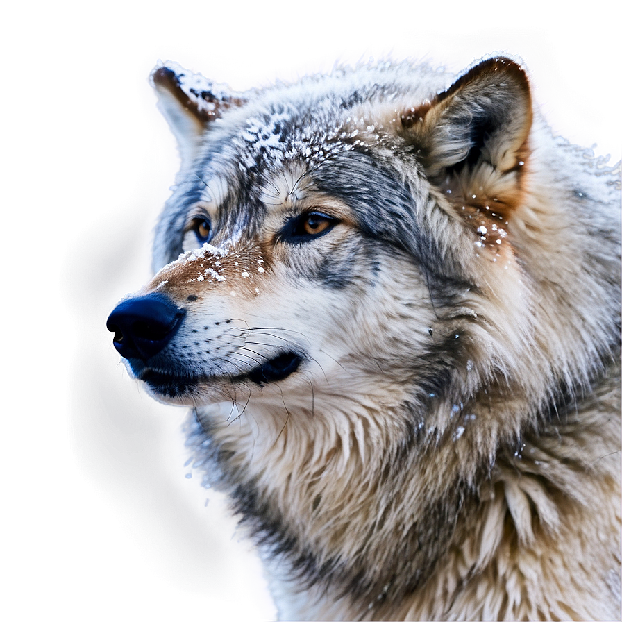 Winter Wolf In Snowfall Png 2 PNG image