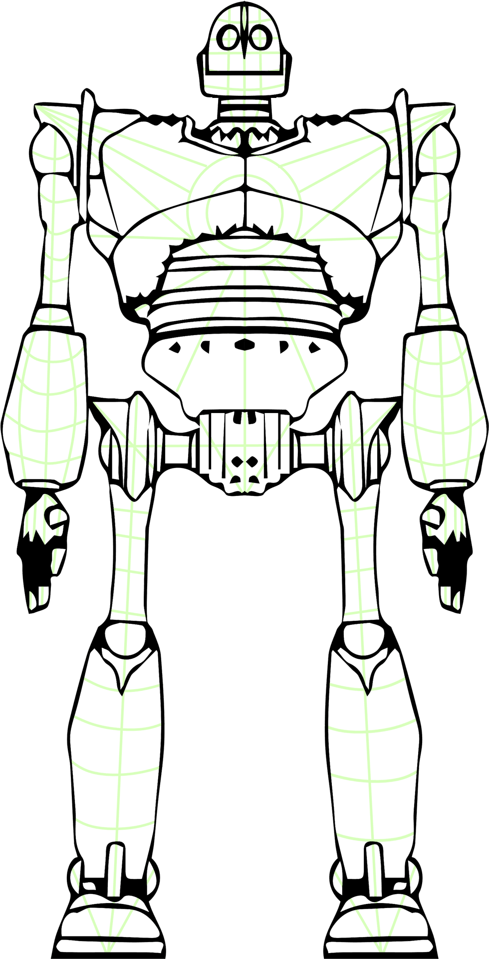 Wireframe Robot Design PNG image