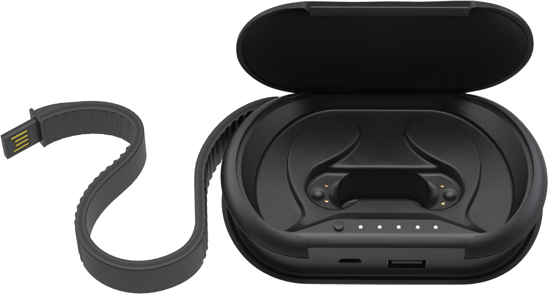 Wireless Earbuds Charging Case Open PNG image